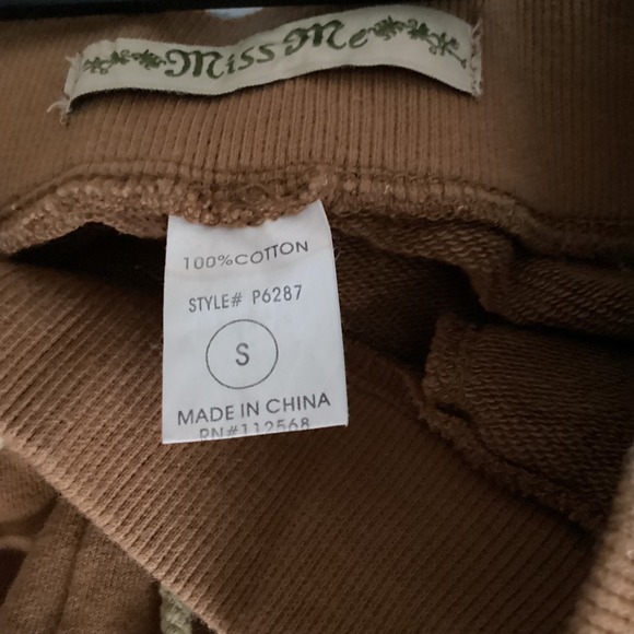 Miss Me‎ Brown Hoodie & Flare Pants Set Parrot Embroidery Y2K Aesthetic - Picture 9 of 14